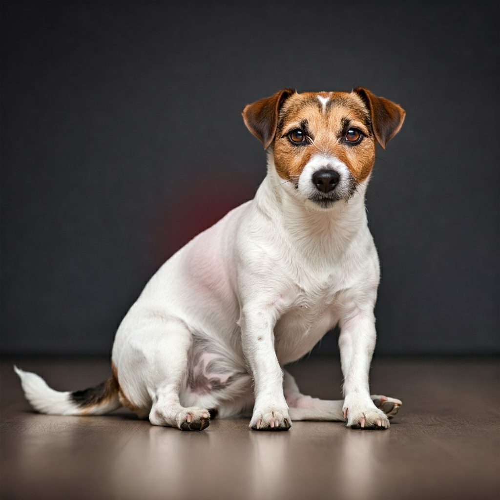 Sintomo di herpesvirus nel cane: dolore addominale.