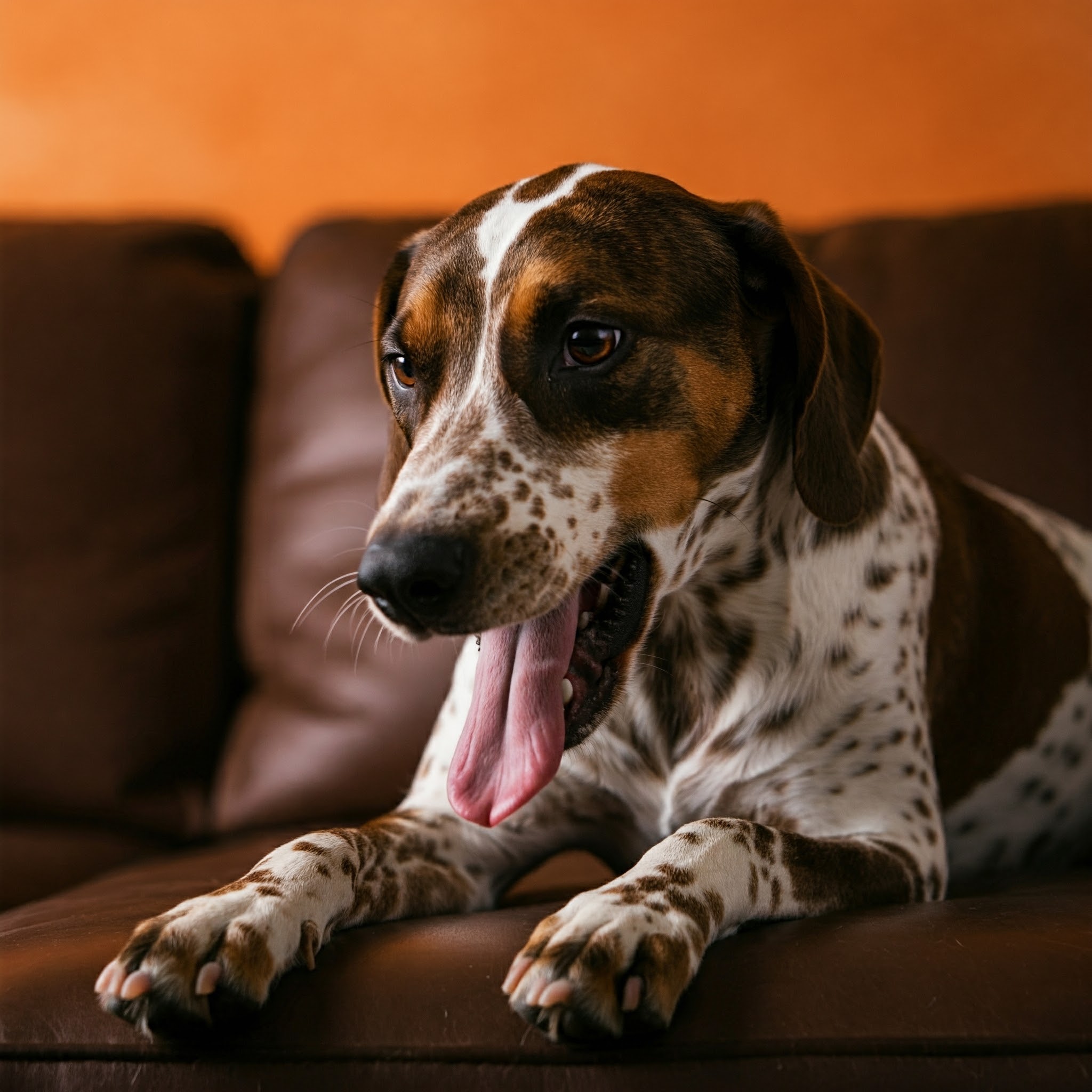 Cane con tosse, possibile sintomo di parainfluenza.
