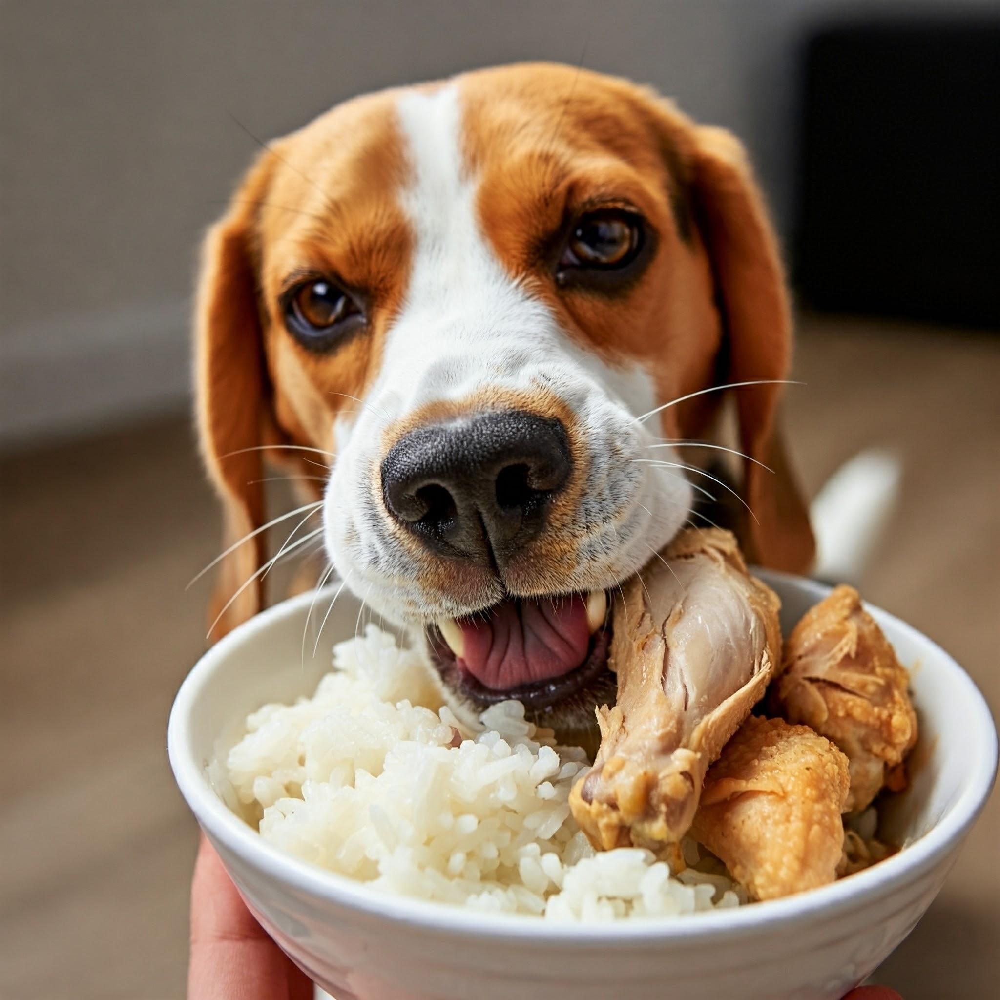 Alimentazione casalinga per cani con riso e pollo
