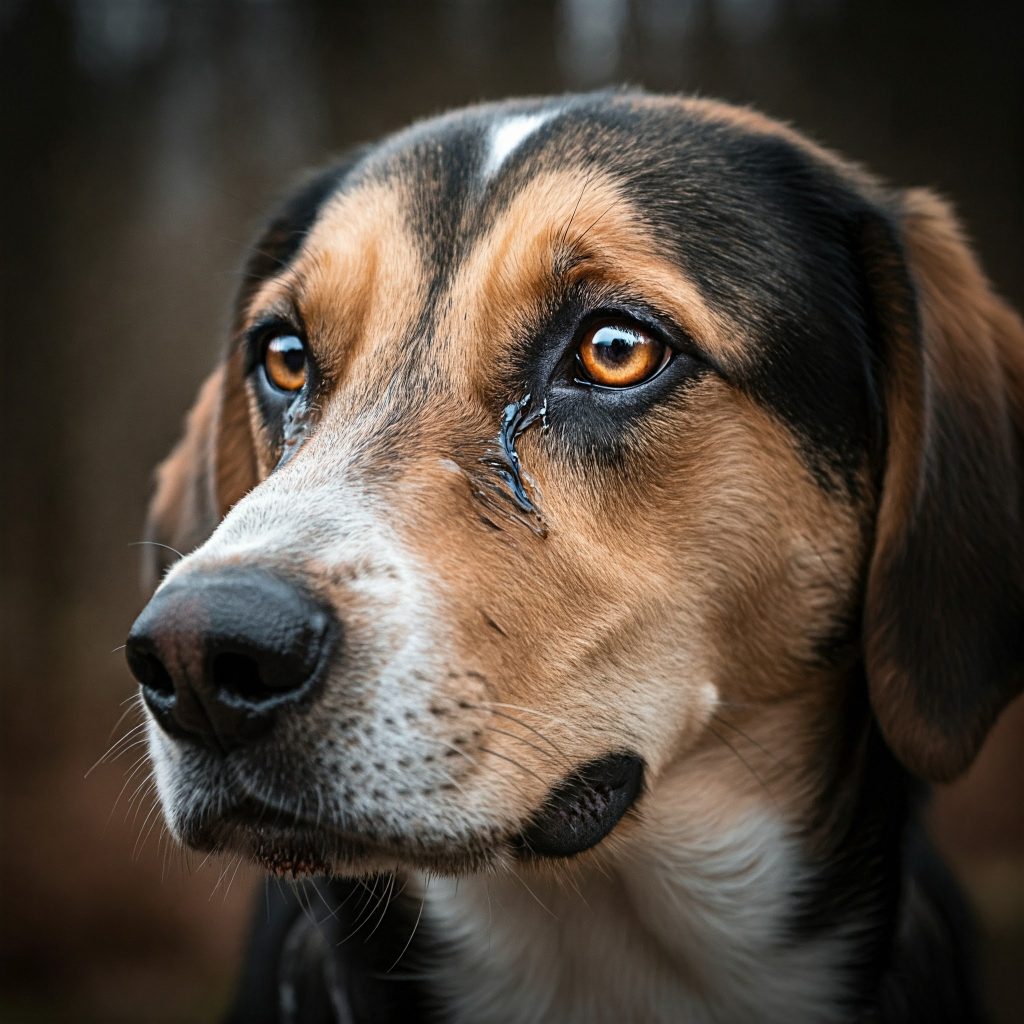 Cane con sintomi di cimurro: secrezione oculare