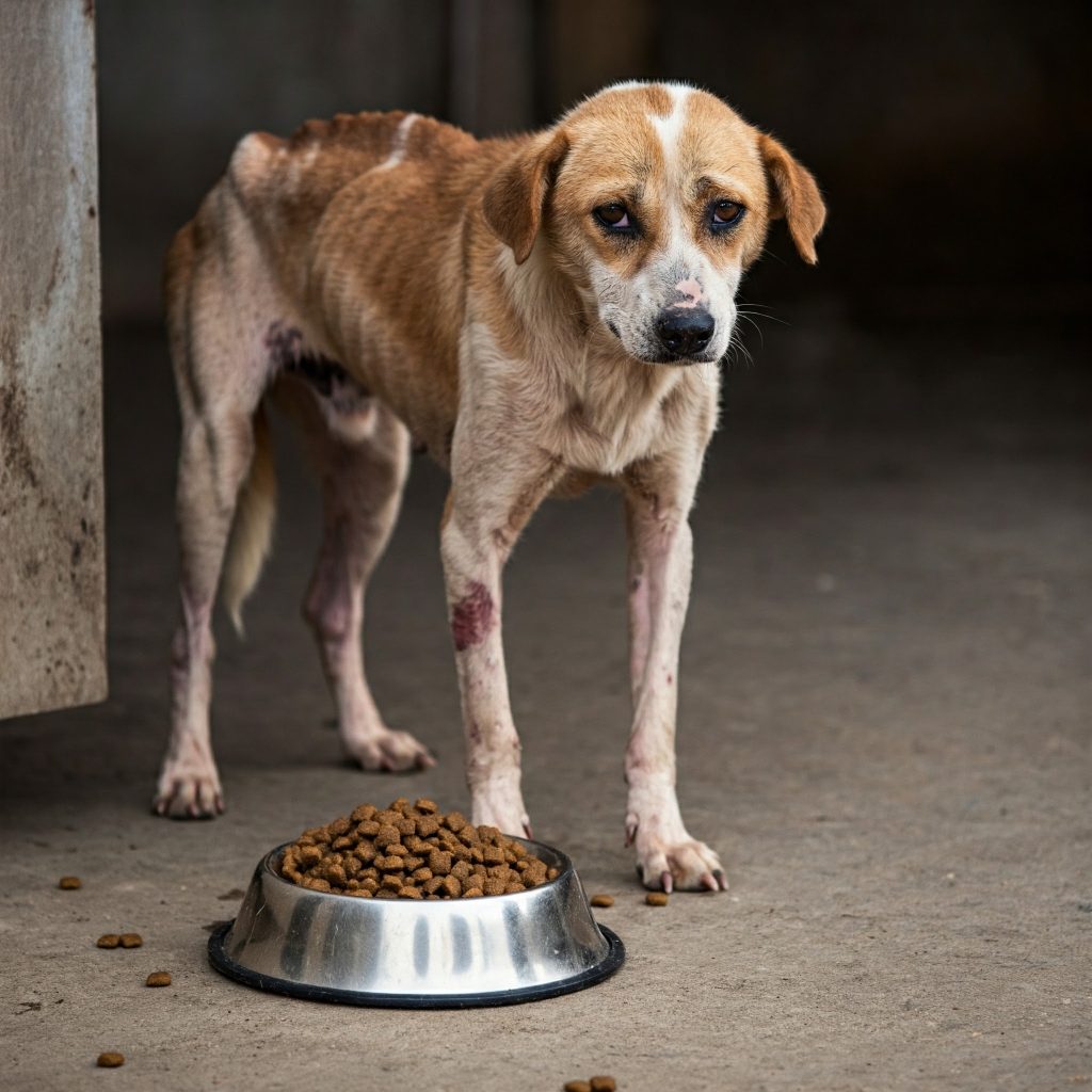 Cane che dimagrisce anche se mangia: cause di perdita di peso.