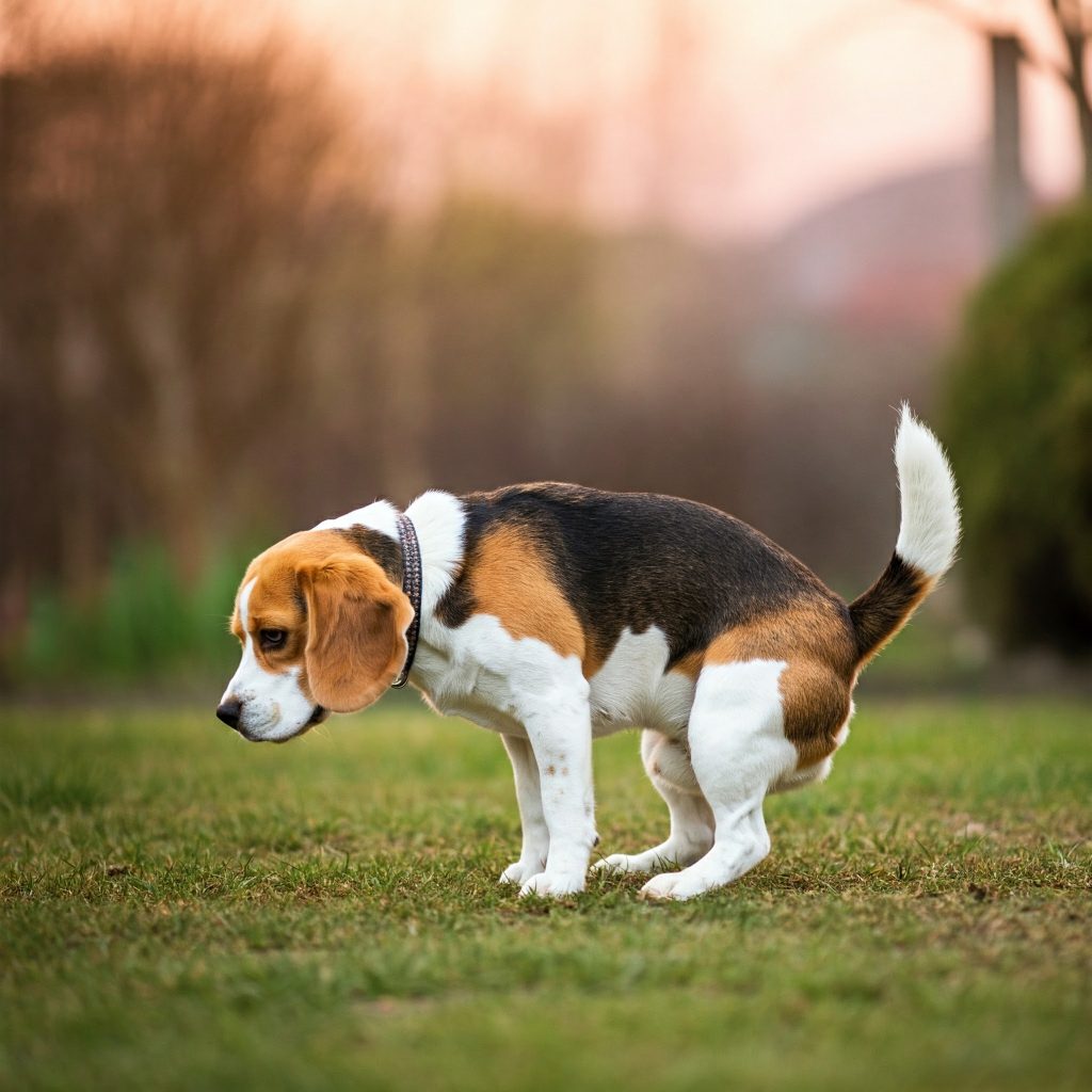 Insegnare al cane a fare i bisogni fuori: Beagle in giardino