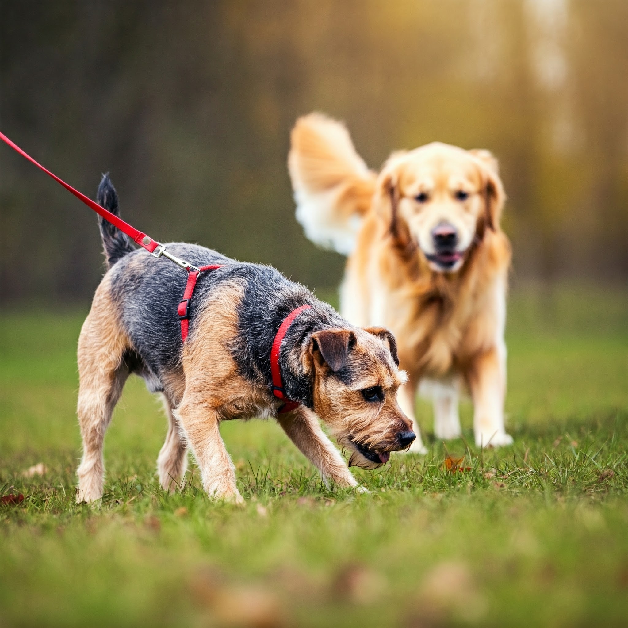 Insegnare al cane a ignorare altri cani: Terrier concentrato sul suo compito